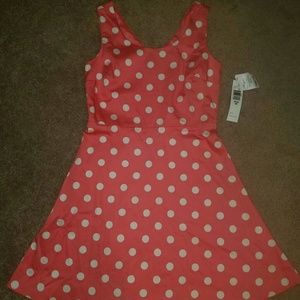 Coral Polka Dot Dress